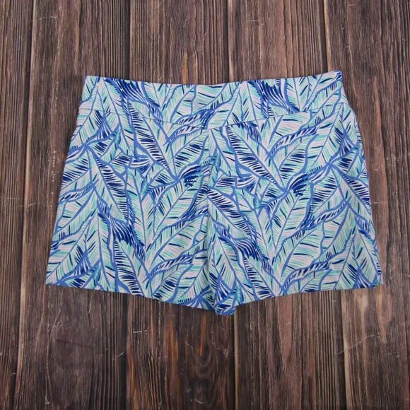 Lilly Pulitzer NEW Womens 8 Blue Pink Makenna Ponte Shorts Lets Mango - Picture 6 of 7